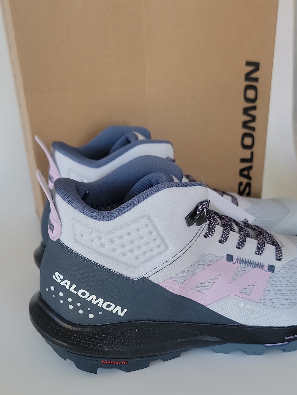 Salomon OUTpulse Mid GTX W Women's Hiking Shoes Arctic/orchid Bloom Size 7.5 M - Picture 4 of 9